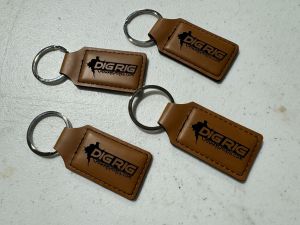 Dig Rig Leather Key Chain Tag