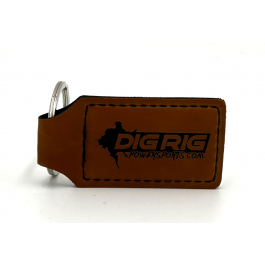 Dig Rig Leather Key Chain Tag